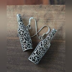 VTG💫Silver Filigree Bottle Dangle Earrings